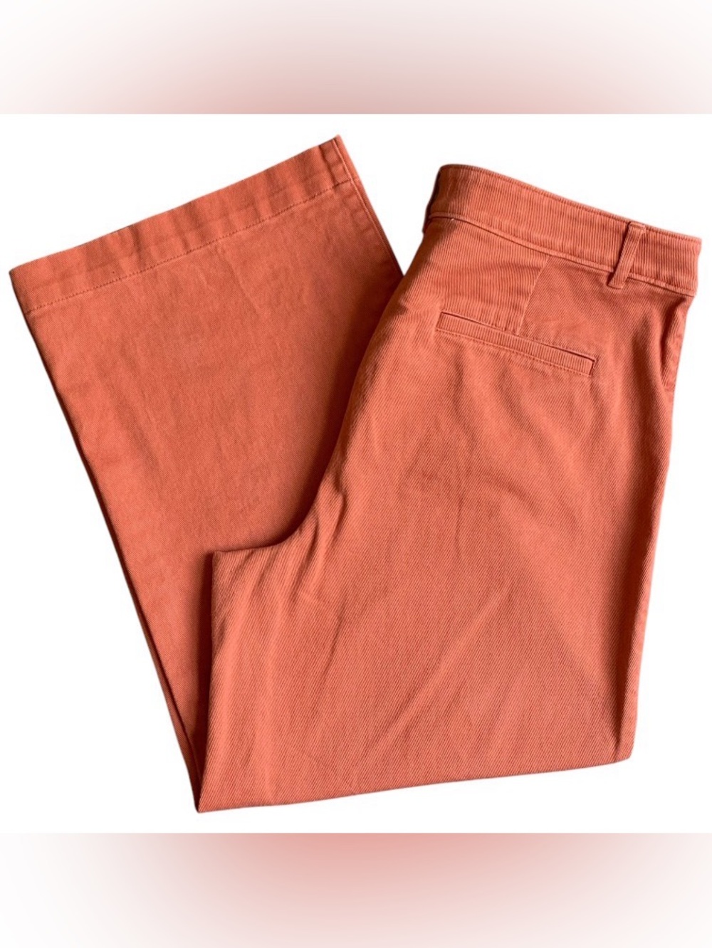 LOFT Outlet Palmer Wide Leg Crop Pants Size 12 Terra Cotta Orange - Picture 11 of 12